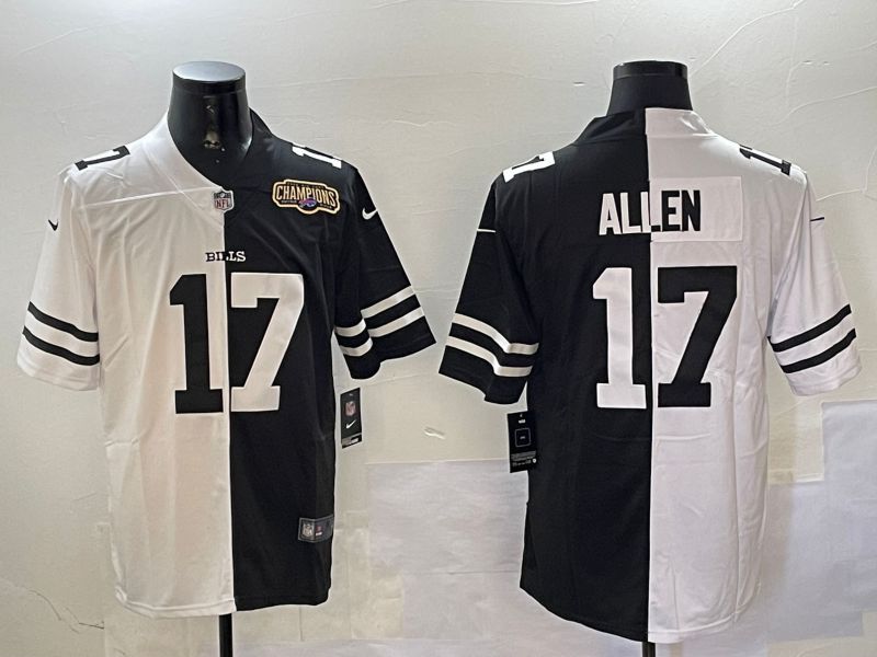 Men Buffalo Bills #17 Allen Black White 2024 Nike Limited NFL Jersey style 0108->buffalo bills->NFL Jersey